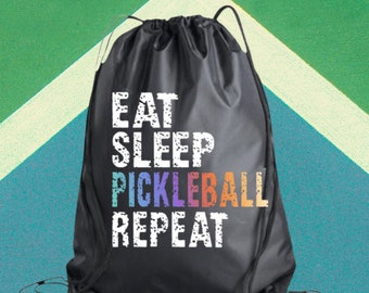 Pickleball Bag, Pickleball Drawstring Nylon Backpack Bag, Pickleball Gift for Women, Girls, Pickleball Team, Pickleball Accessories Gift Set
