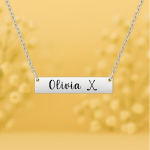 Personalized Golf Name Bar Necklace – Stainless Steel, Non-Tarnish, Custom Engraved Gift for Golfers, Women, Teens, Girls