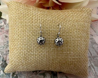 Pickleball Earrings, Silver Pickleball Paddle Dangle Ball Earrings, Pickleball Gifts for Women, Girls, Players, Partners, Pickleball Jewelry