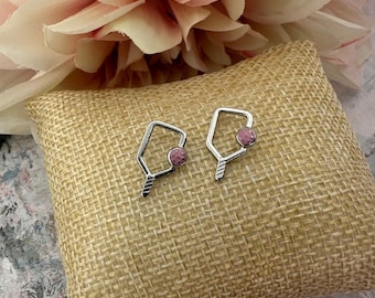 Pickleball Stud Earrings, Pink Women's Pickleball Jewelry, Pickleball Gifts for Women, Gifts for Women, Players, Partner