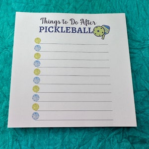 Pickleball Notepad, Things to Do After Pickleball Pickleball Gifts Pickle Ball Gifts, Gift for Pickleball Player Stationary Journal Notebook