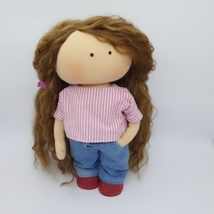 Rag doll,Textile doll handmade,Fashion doll clothes,Interior doll,Baby doll,Cloth doll,Art doll,Denim doll,Original doll,Jeans clothes,Tilda