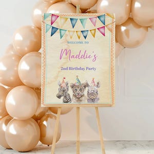 Calling All Party Animals Safari Birthday Sign Editable Welcome Sign Jungle Theme Party Animal Party Decor Any Age Instant Digital Download