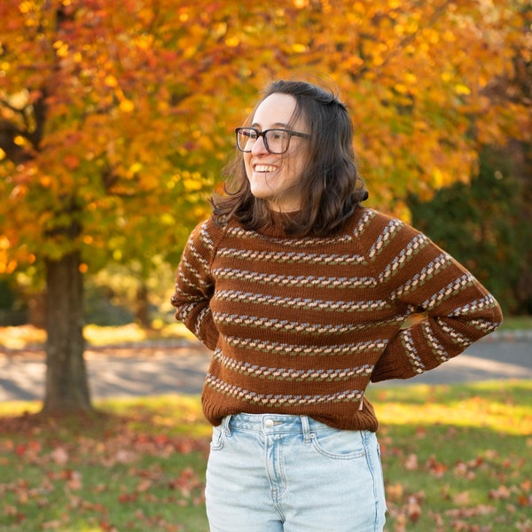 Syncopated Stripe Sweater Knitting Pattern