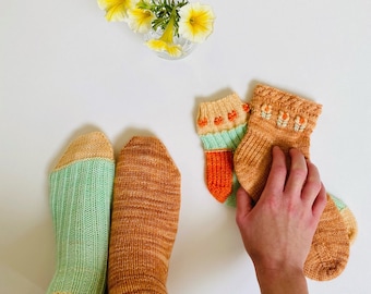 Summer Garden Sock Duo Knitting Pattern