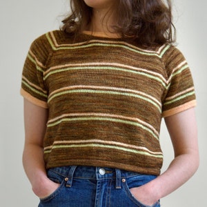 Ringer sweater tee in neon stripe top