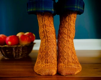 Apfelwein Socken Strickmuster