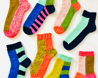 Modèle de tricot de chaussettes Halfsies