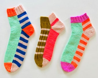 Modèle de tricot léger pour chaussettes Halfsies