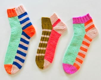 Modèle de tricot léger pour chaussettes Halfsies