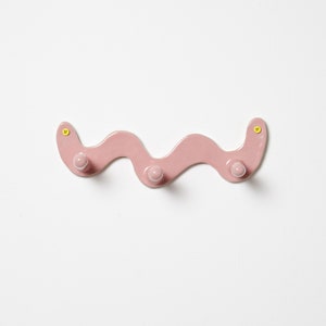 Pink Wiggle Ceramic Wall Hook image 5