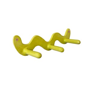 Neon Chartreuse Wiggle Ceramic Wall Hook