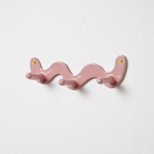 Pink Wiggle Ceramic Wall Hook