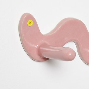 Pink Wiggle Ceramic Wall Hook image 4