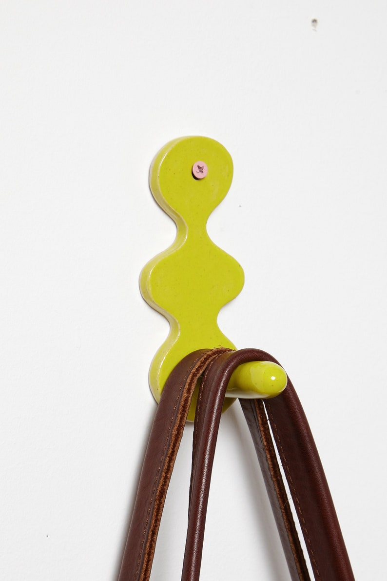 Neon Chartreuse Bubble Ceramic Wall Hook image 3