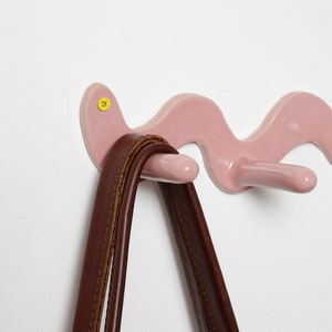 Pink Wiggle Ceramic Wall Hook image 3