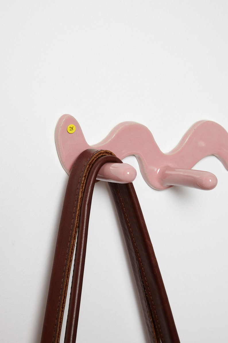 Pink Wiggle Ceramic Wall Hook image 3