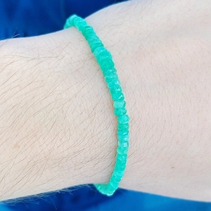 Emerald Beaded Bracelet, Genuine Emerald Delicate Bracelet, May Birth Stone, Real Emerald Beaded, Emerald Bracelet.
