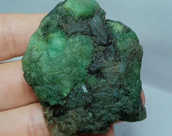 Natural Zambian Emerald Rough Stone, Rare Gemstone (45x53mm)