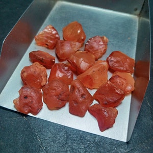 50 Pcs Carnelian Rough, Raw Carnelian, Crystal Healing Stone for Jewelry, Natural Orange Carnelian Rough, 10 to 12mm Carnelian Rough.
