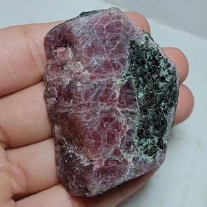 Natural Pink Ruby Rough: Untreated Mozambique Gemstone, 42x53mm
