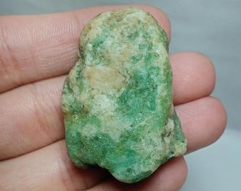 Natural Colombian Emerald Rough Specimen: Raw Gemstone Pendant (30x43mm)