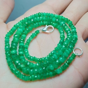 Beautiful Emerald Beads Necklace, Emerald Necklace, Emerald Jewelry, Emerald Beaded Necklaces, Necklaces Length 18 Iches.