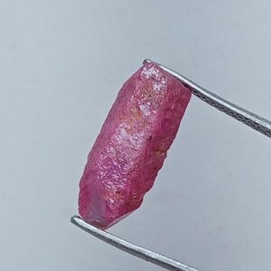 Natural Ruby Rough Stick: Raspberry Red Mineral Specimen, Burma