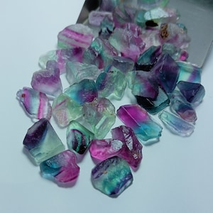 50 Pices Fluorite Rough, Multi Fluorite Rough, Natural Fluorite Fine Quality Jewelry Making Raw , Rough For Jewelry.