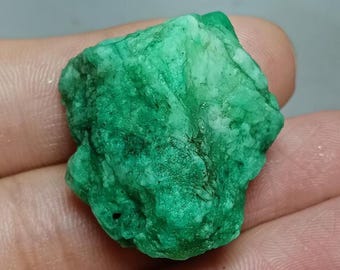 Big Colombian Emerald Rough Gemstone: Raw Loose Gem, 27x27mm