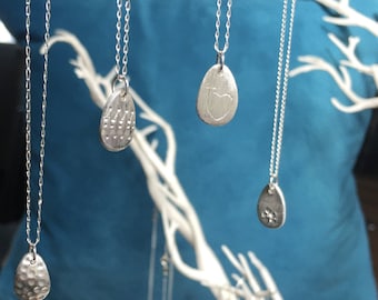 Silver Droplet Necklaces