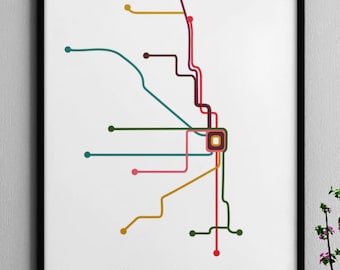 Chicago Loop - CTA Map - Digital