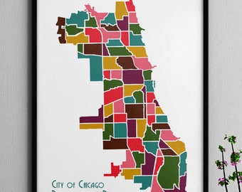 Chicago Neighborhood Map - Digital