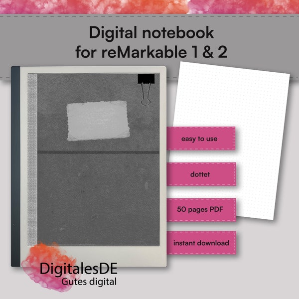 Digitales Notizbuch für reMarkable 1 & reMarkable 2 - 50 Seiten PDF - Vintage - Old Book Style