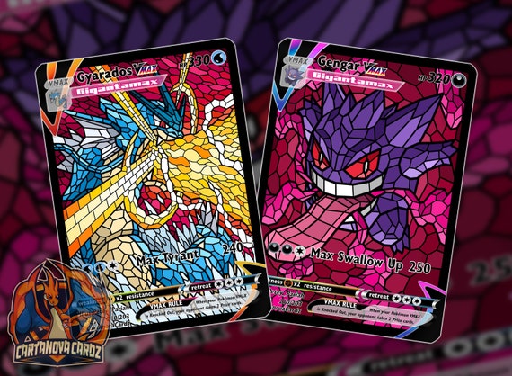 Buy Gengar & Gyarados VMAX Custom Pokemon Card Top Quality Mosaic