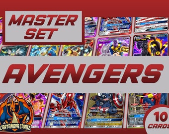 Master Set Avengers x Pokemon Custom Pokemon Card Premium Quality Set 10 Cards