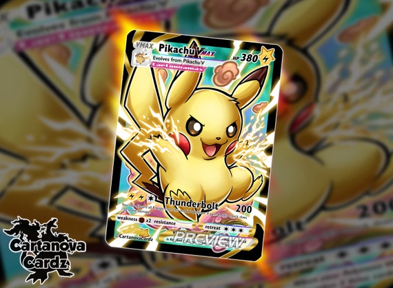 Pikachu Vmax Black Gold Carte Pokémon Holographique Ensemble