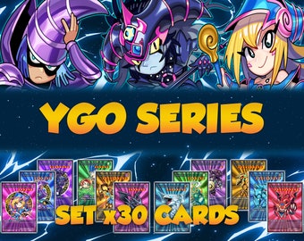 YGO Series Custom YGO Card Set x30 Cards Full Art Chibi Style 1st Generation Bundle Proxy