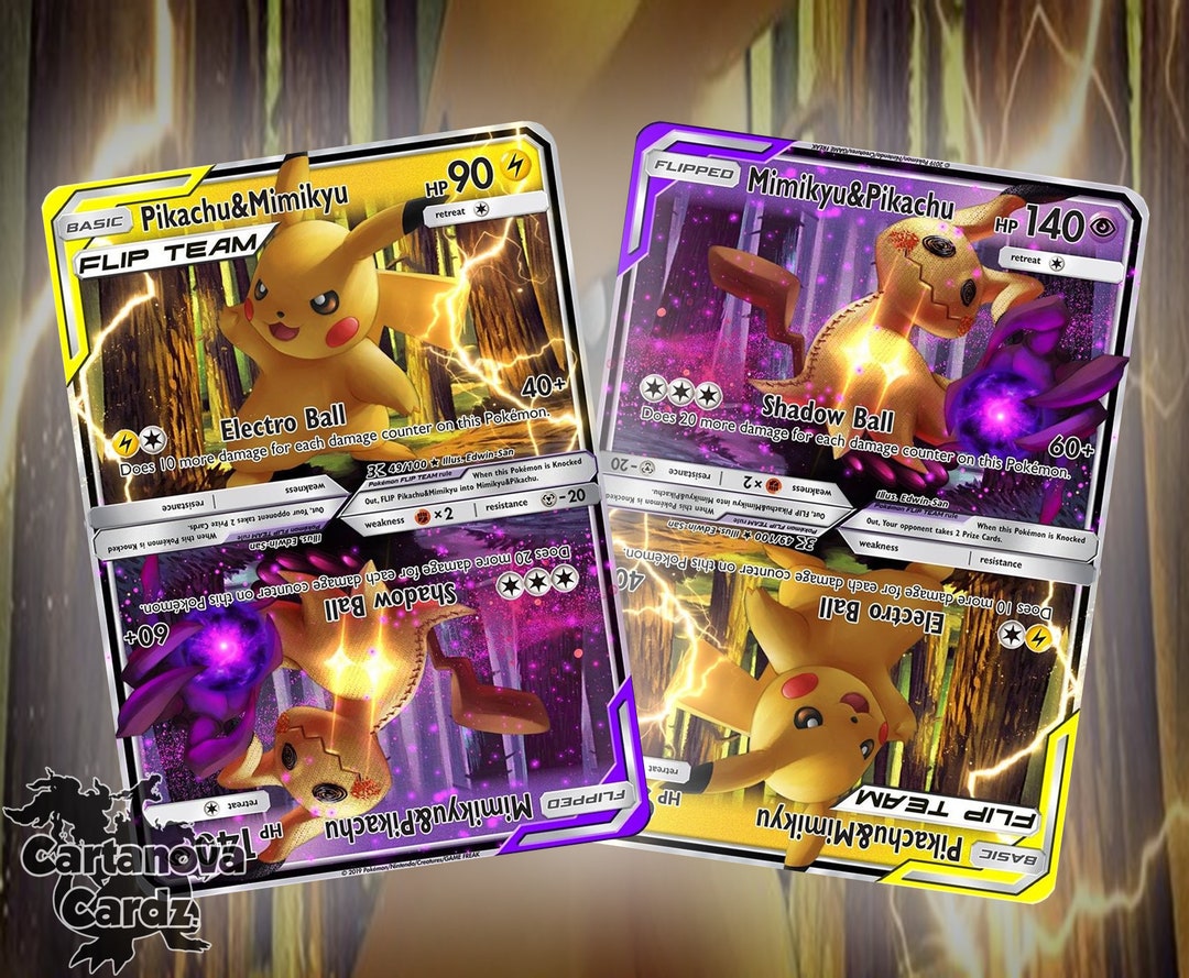 Shiny Raichu Gx Surfing Custom Pokemon Card Premium Quality 