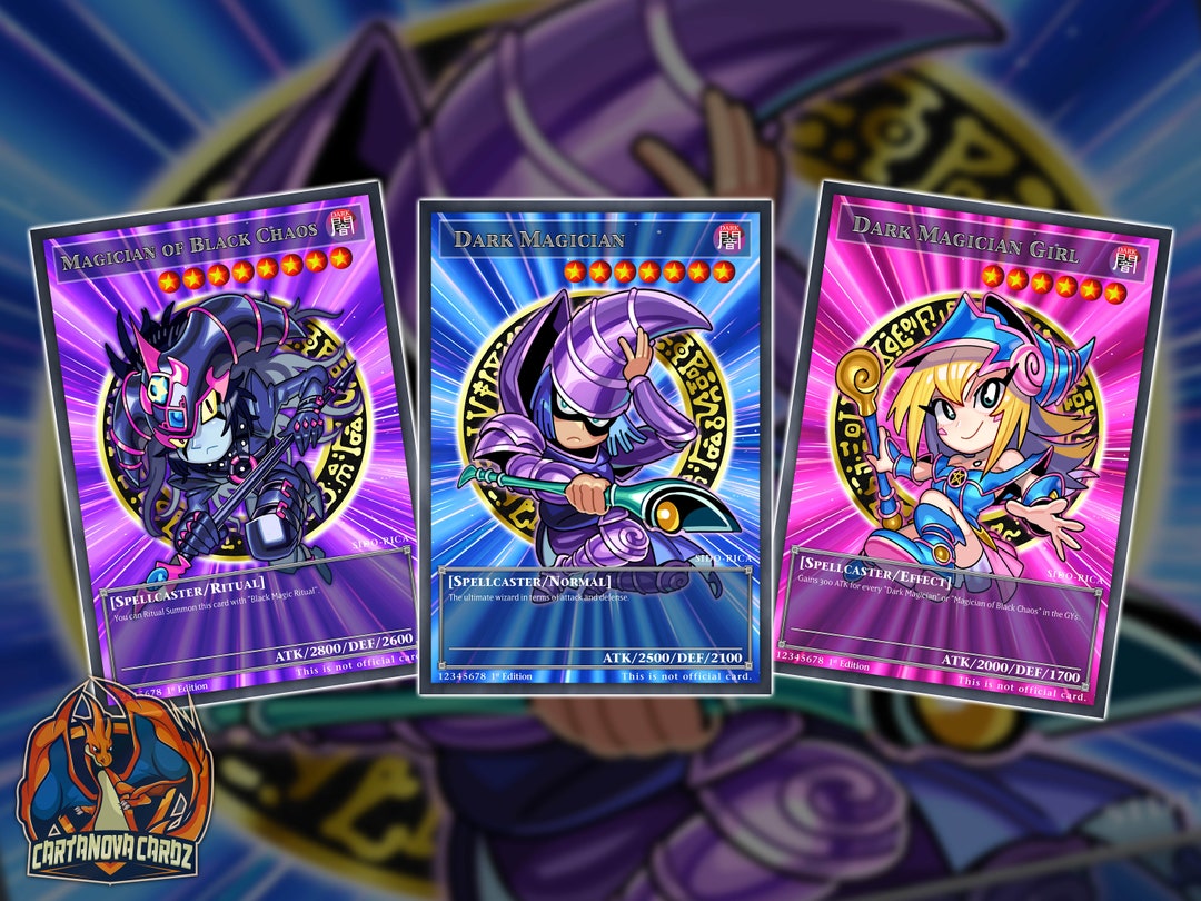 Dark Magician DMG & Magician of Black Chaos Custom YGO Card Top Quality Set X3 Cards Full Art