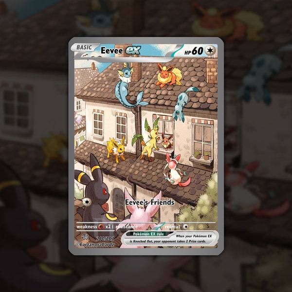 Carte Pokémon personnalisée Eevee's Friends Full Art de qualité supérieure