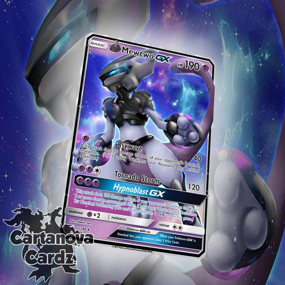 Shadow Mewtwo V Full Art Holo Custom Trading Card 