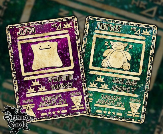 Ditto & Snorlax Ancient Origins Custom Pokemon Card Holographic Premium  Quality Set 2 Cards