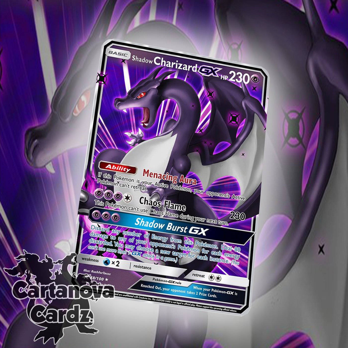 Shadow Armored Mewtwo Gx Charizard Gx Ex Vmax V Pokémon Card 