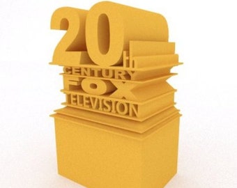 Logotipo impreso en 3D de FOX Television del siglo XX