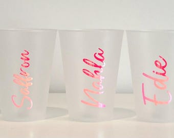 Personalised Plastic Frosted Cup 300ml or 500ml Special Occasion Birthday Celebration Hen Party Wedding stag do