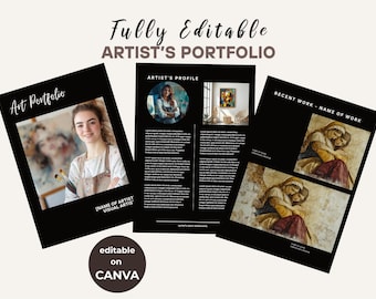 Artist Portfolio Canva Template: Editable Art Catalogue (Digital Download)
