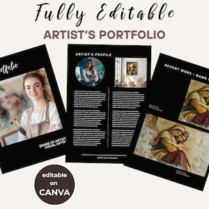 Artist Portfolio Canva Template: Editable Art Catalogue (Digital Download)