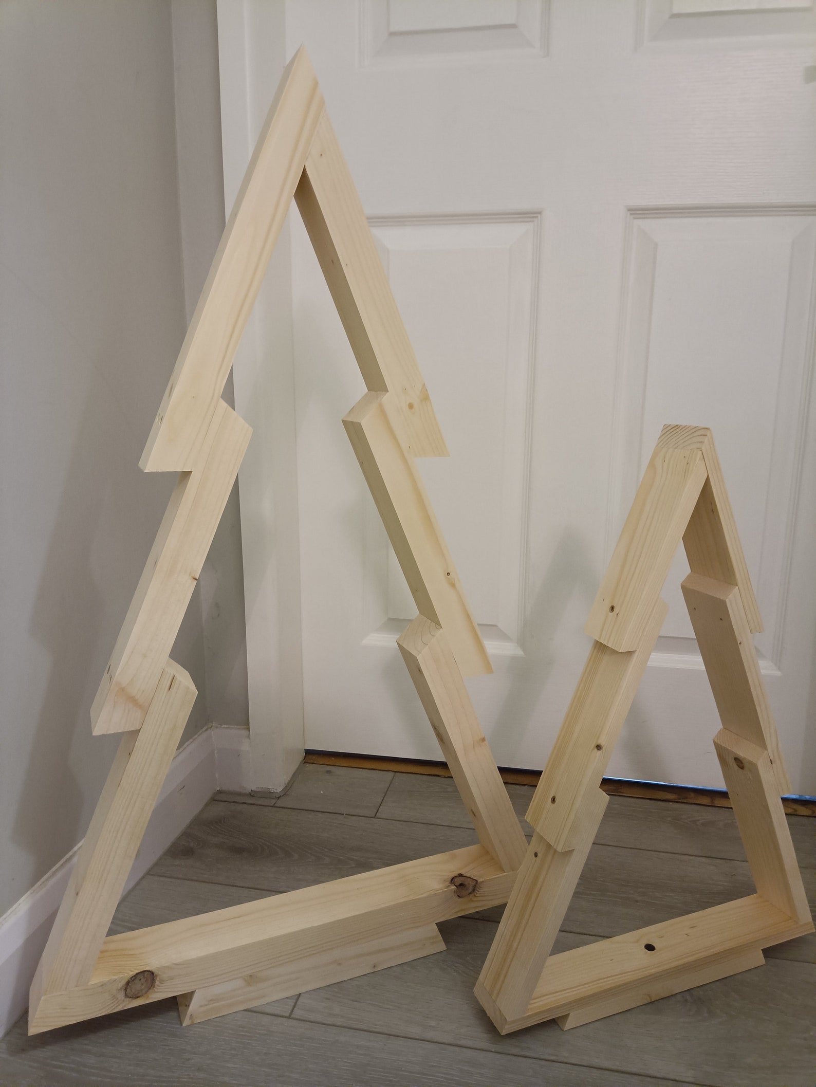 Wooden Christmas Tree, Rustic Christmas Decorations, Standing Christmas