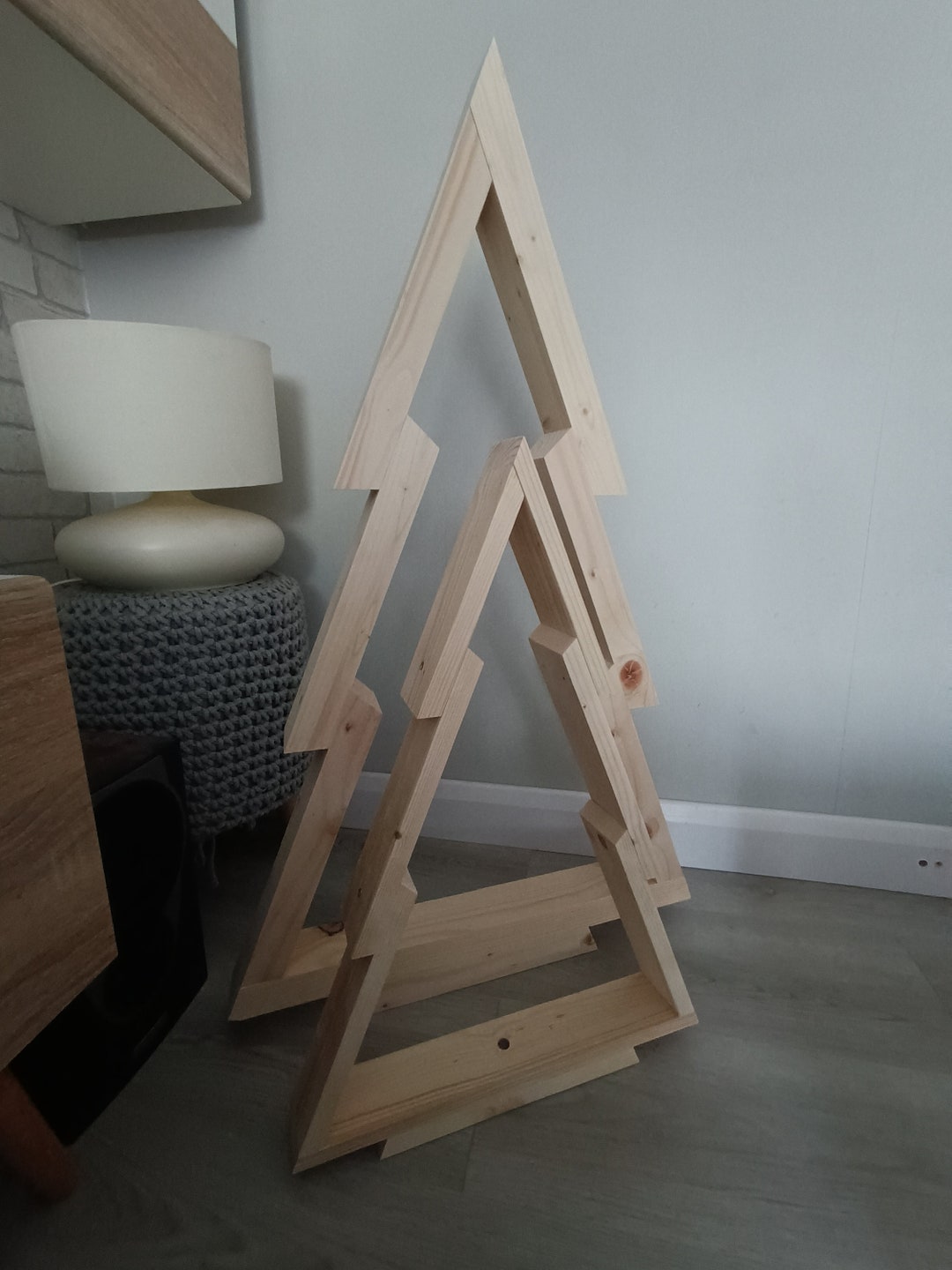 Wooden Christmas Tree, Rustic Christmas Decorations, Standing Christmas